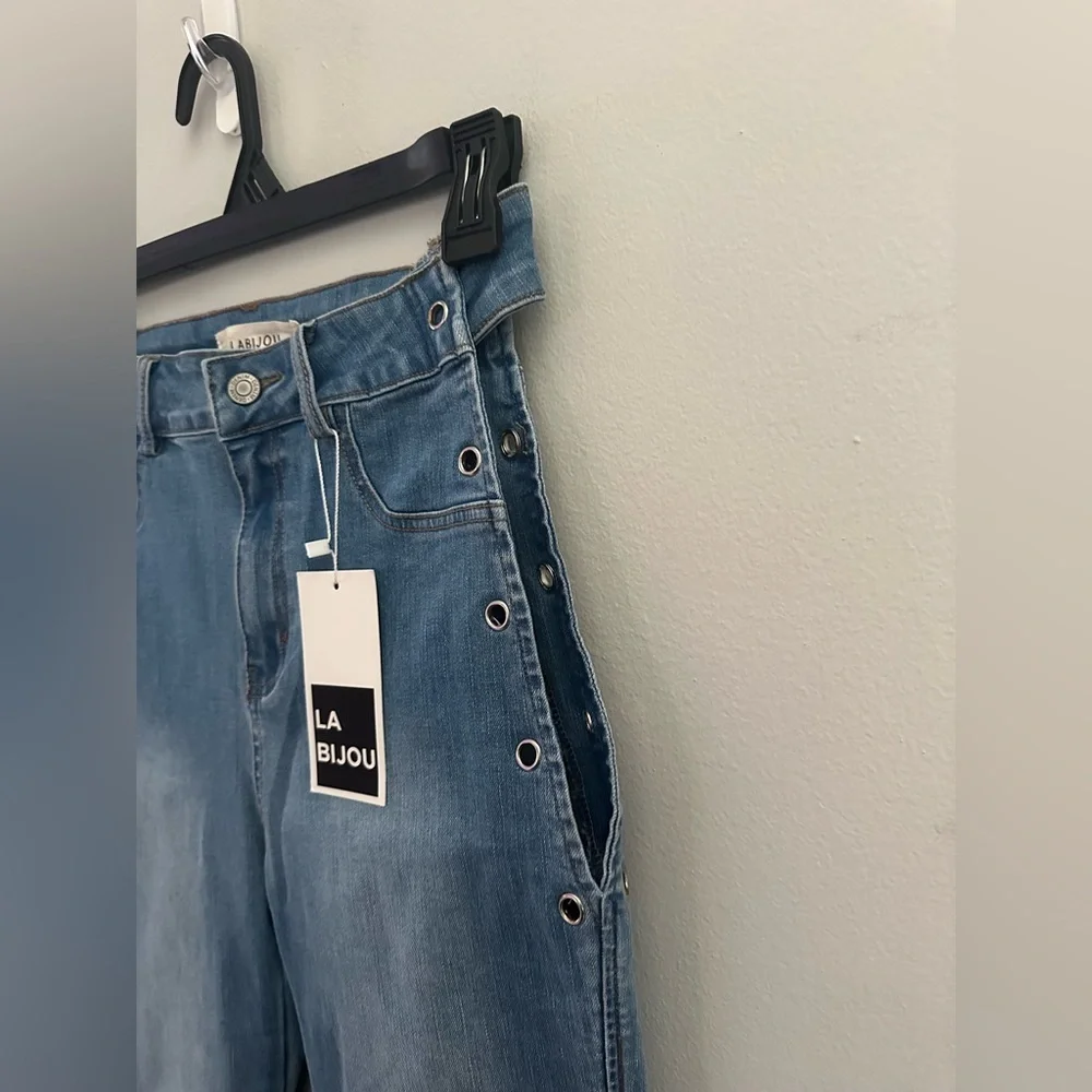 La Bijou Sexy Lace Up Jeans High Rise Skinny Size Small